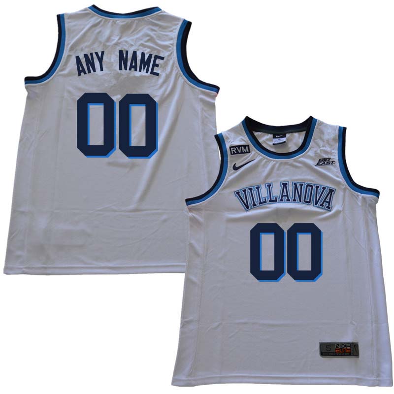 2018 Customs Men Villanova Wildcats College Basketball Jersey Sale-White - Click Image to Close